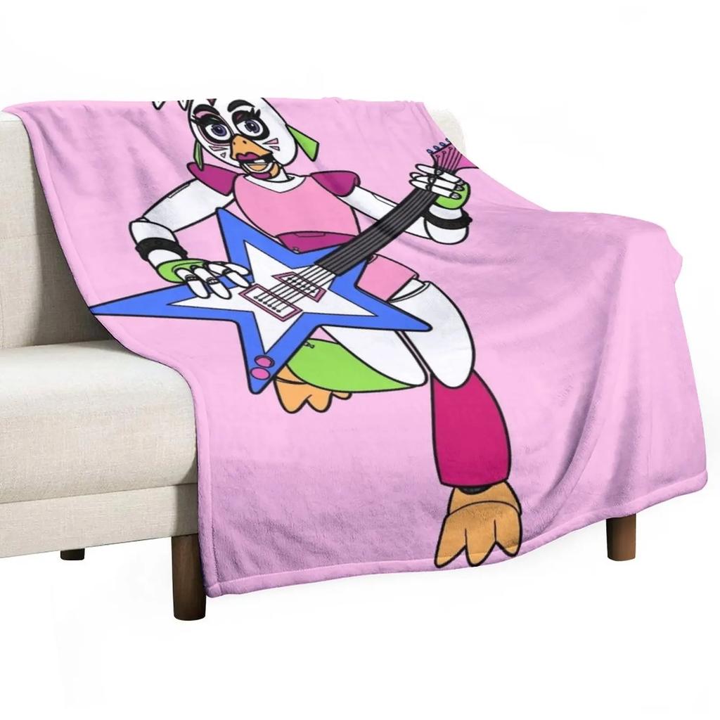 Glamrock Chica Throw Blanket Multi-Purpose Decorative Throw Blanket Summer Bedding Blankets