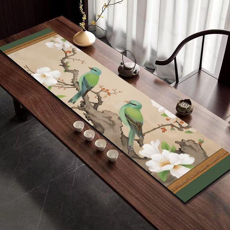 Diatomaceous Earth Tea Table Mat, Chinese-Style Absorbent Tabletop Mat, Quick-Drying Rectangular Protective Mat, Tea Towel Mat