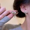 Niche Rhinestone Bow Earrings - Elegant High-End Fashion Jewelry for Autumn/Winter