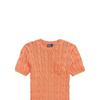 Polo Ralph Lauren Ss24 Solid Color Logo Embroidered Crew Neck Slim Fit Short Sleeve Knit Top Women tops Orange WMPOSWENC020959-800