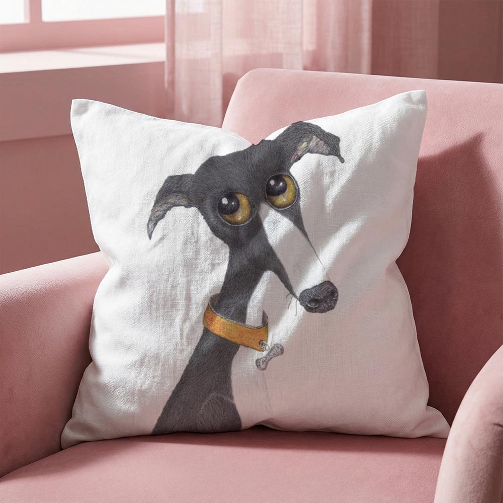Derp Whippet Cute Cushion Cover Multi-Scene Pillow Cover for Home & Car - Reversible, Soft & Durable for Daily Use