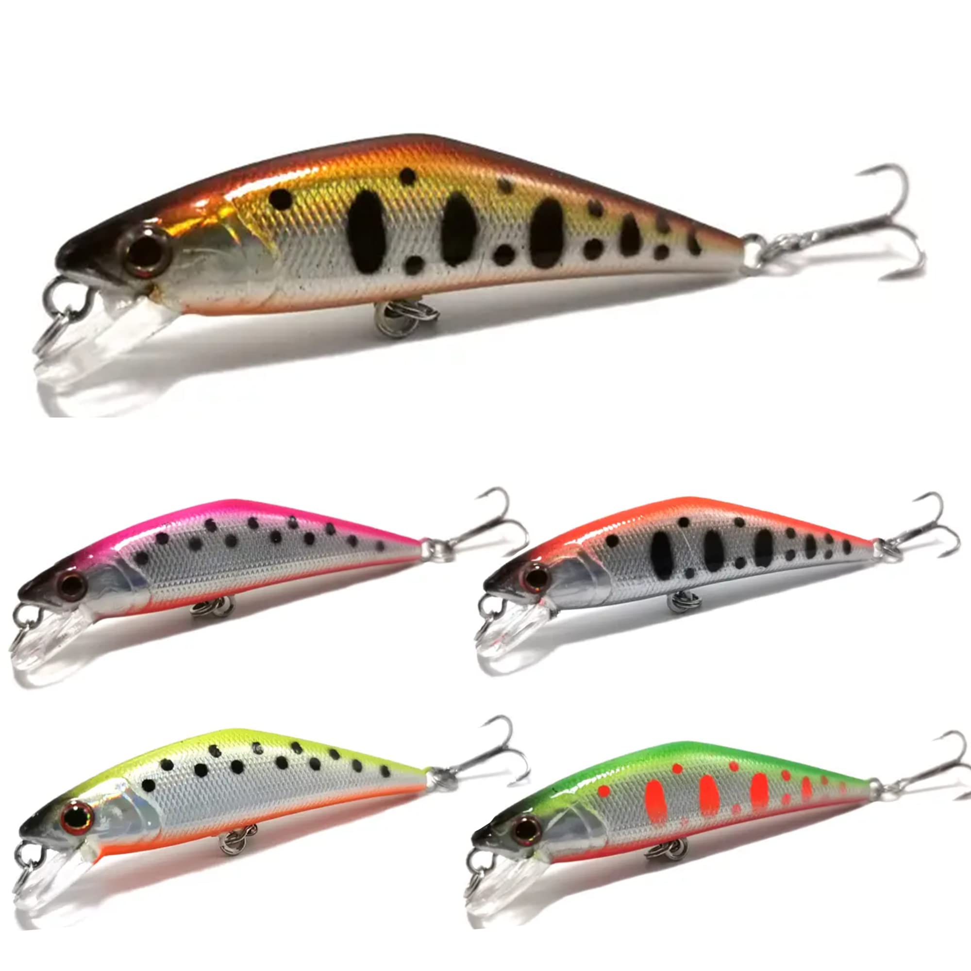 

PB Mountain Stream Minnow 63FS for Area Light Saltwater and Spanish Mackerel 5-Color Set, 63mm, 5.5g, Trout, Fishing, Barracuda,