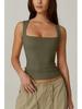Canottiera aderente con scollo quadrato Y2K - Top sexy da donna trendy europeo e americano