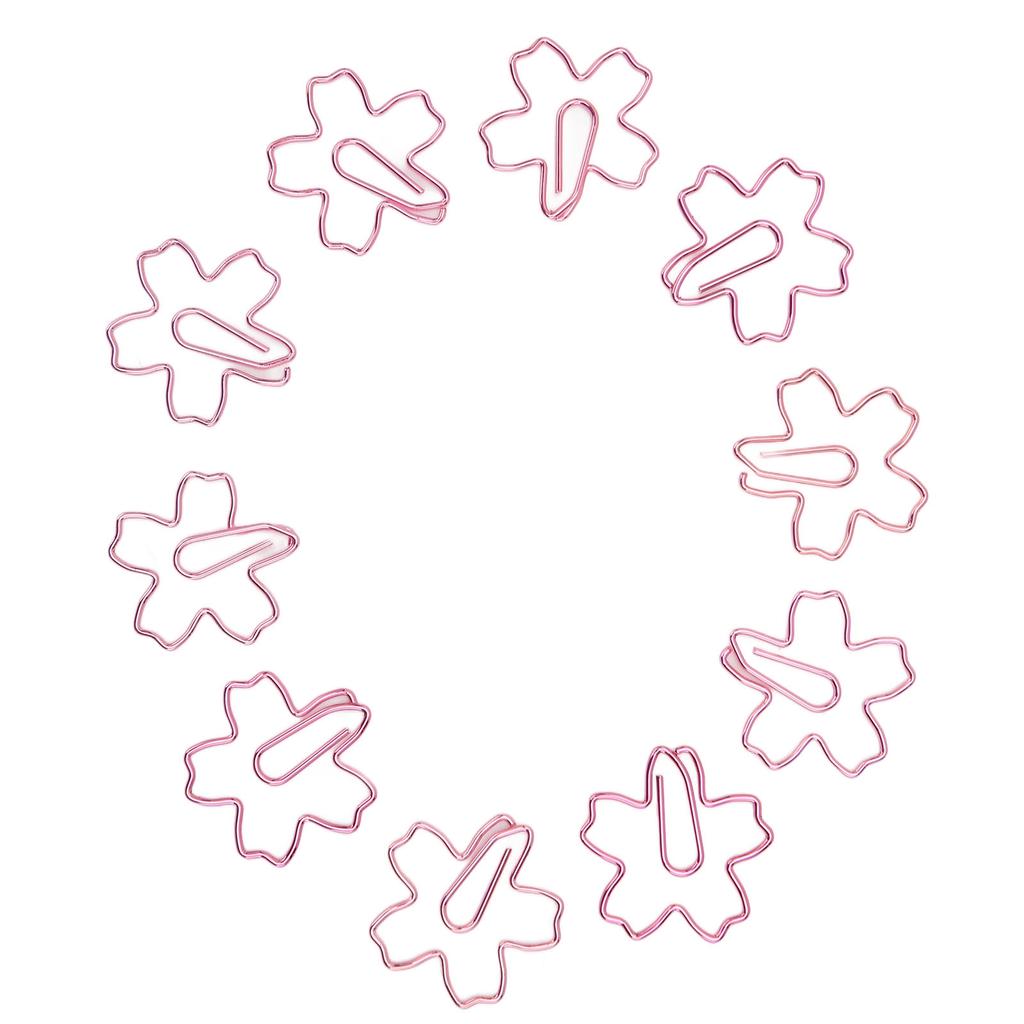 100Pcs Funny Paper Clips Cute Flower Shape Electroplating Process Paper Clips for Offices Home Schoo