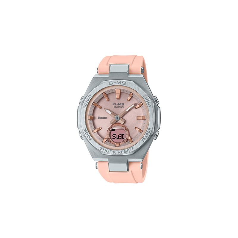 

Casio CASIOBABY-G Metal Octagon Business Solar Powered Bluetooth Connected Thin Multi-Function Watch Solar Quartz Movement Japanese and MSG-B100-4APR рожевий