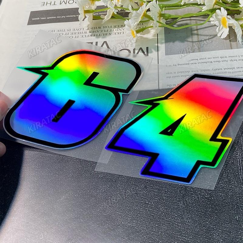 1PC Arabic Numerals Laser Motorcycle Stickers Waterproof for Motorbike Front Fairing Helemt Fender Scooter Bicycle Vinyl Decals