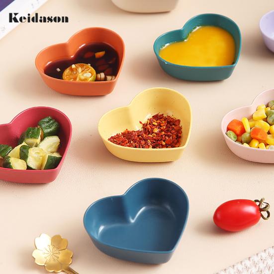 

Удобное штабелируемое блюдо для приправы с гладкими краями, небьющийся десерт для столовой Heart жёлтый