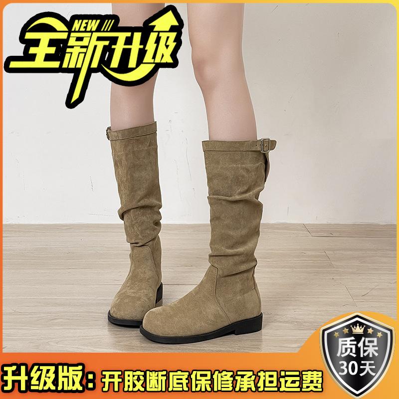 But Knee Boots Women's 2025 Autumn and Winter New Super Fire Thin Knight Boots Versatile Thick-soled British Style Thin Boots Winter