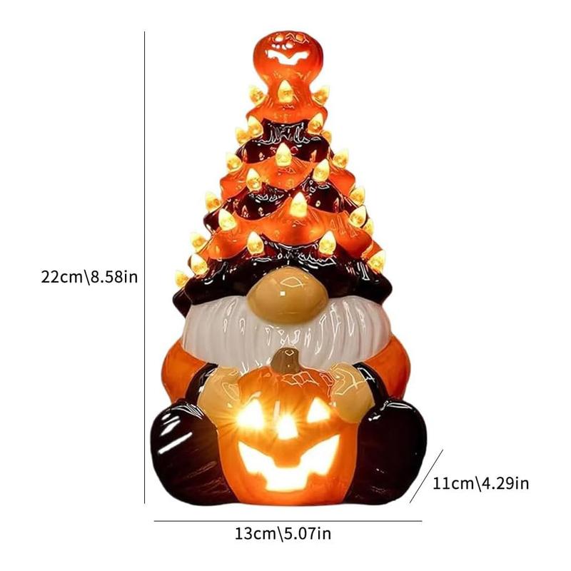 Halloween Dwarf Decoration Gnome Pumpkin Resin Tree for Indoor Outdoor Decoration