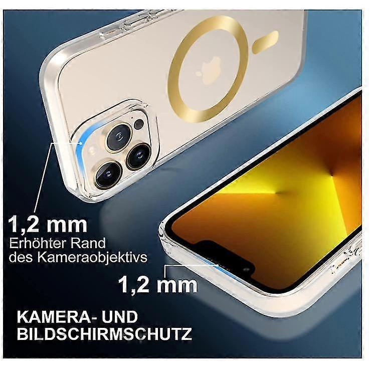 Designed for iPhone 13 Pro Case Compatible For MagSafe [Stronger Magnetic Attraction] (Gold)