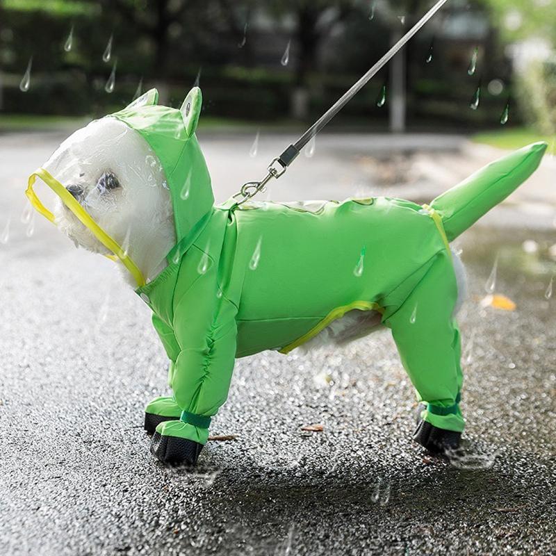 Puppy Summer Raincoat Four Leg Waterproof Full Pack Teddy Clothes Small Dog Special Poodle Walking Anti Dirty Artifact