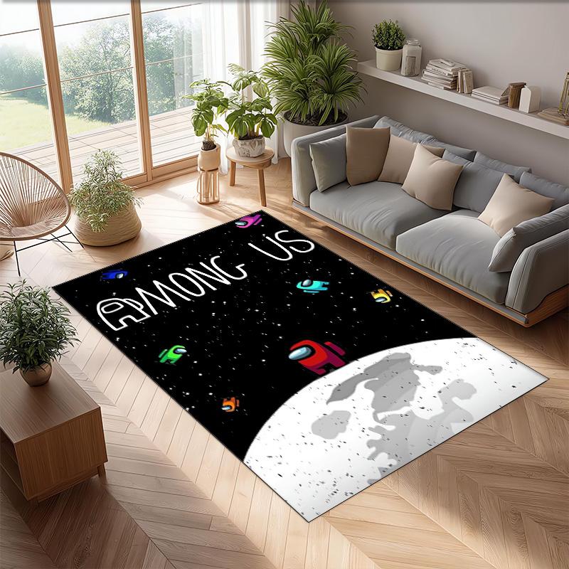 Among Us Crystal Velvet Rug, Soft Anti‑Slip Crystal Velvet Carpet for Living Room Bedroom Home Decor