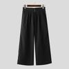 INCERUN Oversized Men Zipper High Waist Solid Casual Wide Leg Pants with Pockets