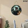 2D Flat Acrylic Vintage Witch Halloween Wall Decor - Window Pendant with Raven and Pumpkin Design, Home Garden Party Decor, for Halloween Christmas