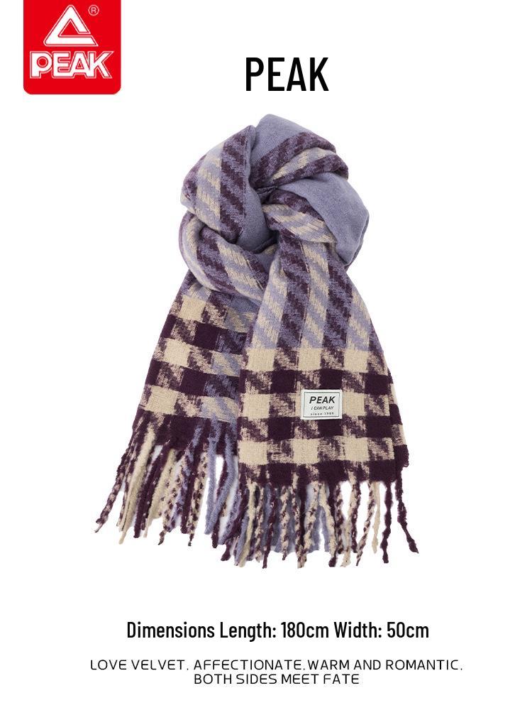 PEAKY Women s 2025 Winter Plaid Knit Scarf: Versatile Korean-Style Tassel Shawl One Size