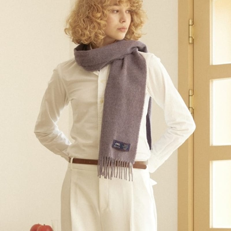 ABRAHAM MOON Merino Wool Muffler 25cm - Lavender