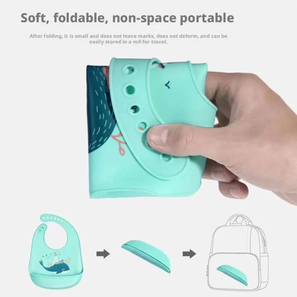 Cartoon Animal Hippopotamus Dinosaur Silicone Bib for Baby Infant Safe Waterproof Halter Feeding Burp Cloths Soft Drool Bag