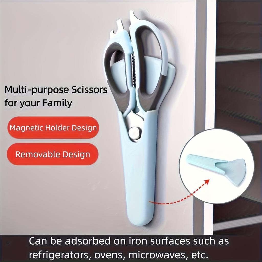 Multi-functional Kitchen Scissors With Magnetic Stand Stainless Steel Food Scissors, Suitable For Meat, Fish, Poultry, Ergonomic Handle