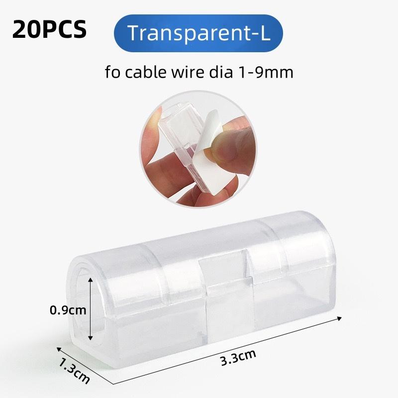 5/20Pcs Cable Organizer Clip Snap Drop Wire Holder Cord Management Self-Adhive Cable Fixed Clamp Office Wiring Accessory