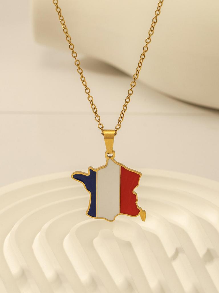 Unisex World Map Jamaica Pendant Necklace