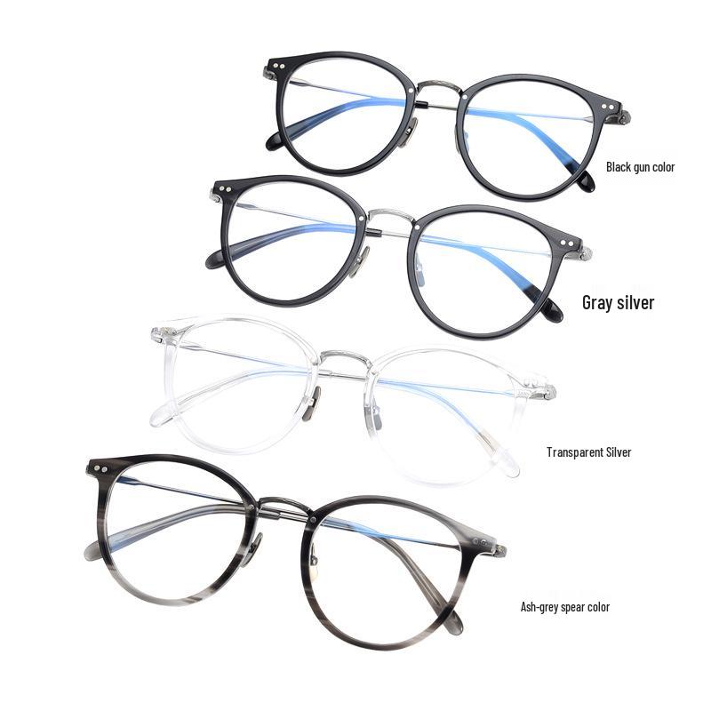 Unisex Korean Style Round Pure Titanium Myopia Glasses Frame – Transparent Optical Frame