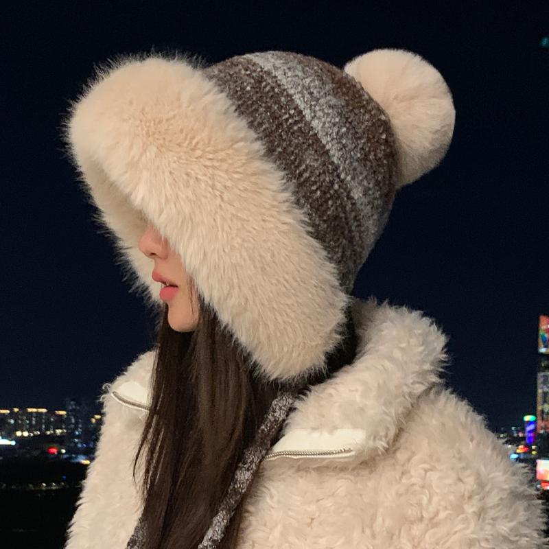 New Winter Warm Ear Protection Lei Feng Hat Women's Cold and Windproof Fleece Thickened Wool Hat