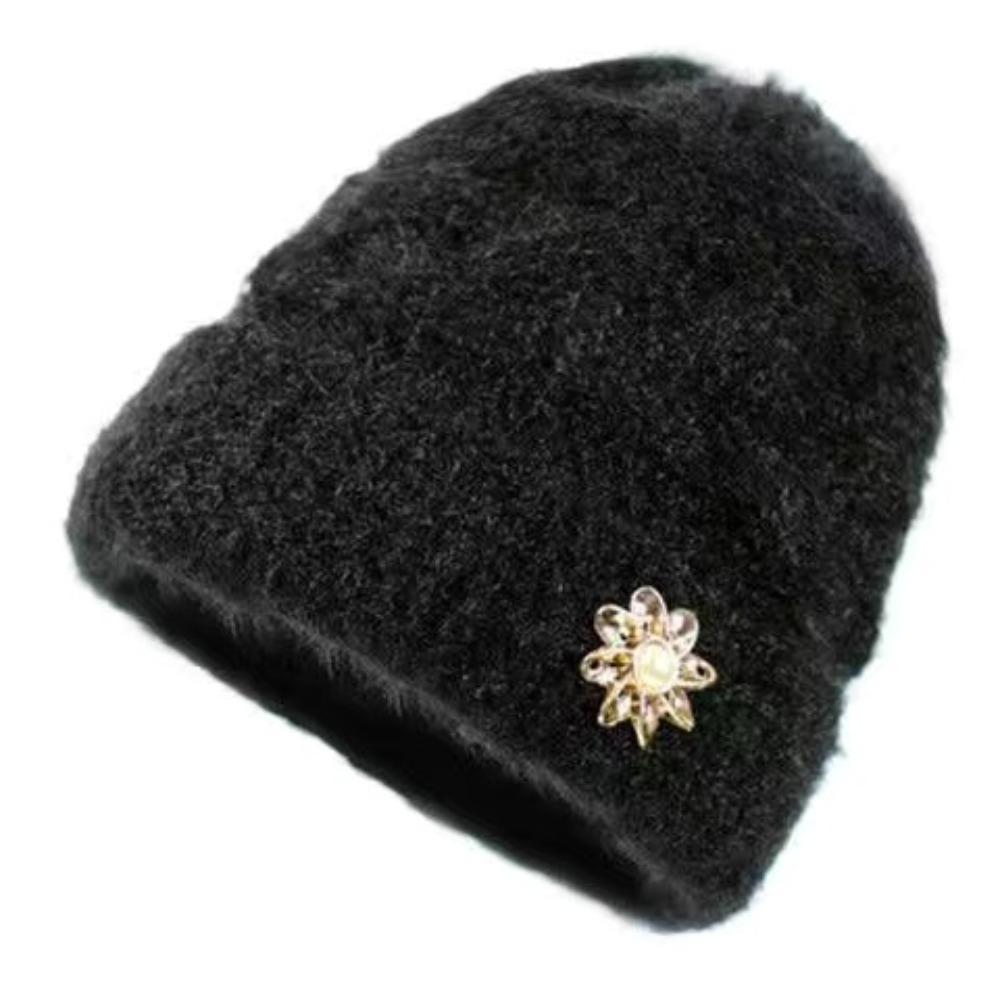 Middle-aged and Elderly Hats for Women, Thickened and Velvet Old People's Hats In Winter, Warm Mother Hats, Old Women's Autumn Knitted Wool Hats