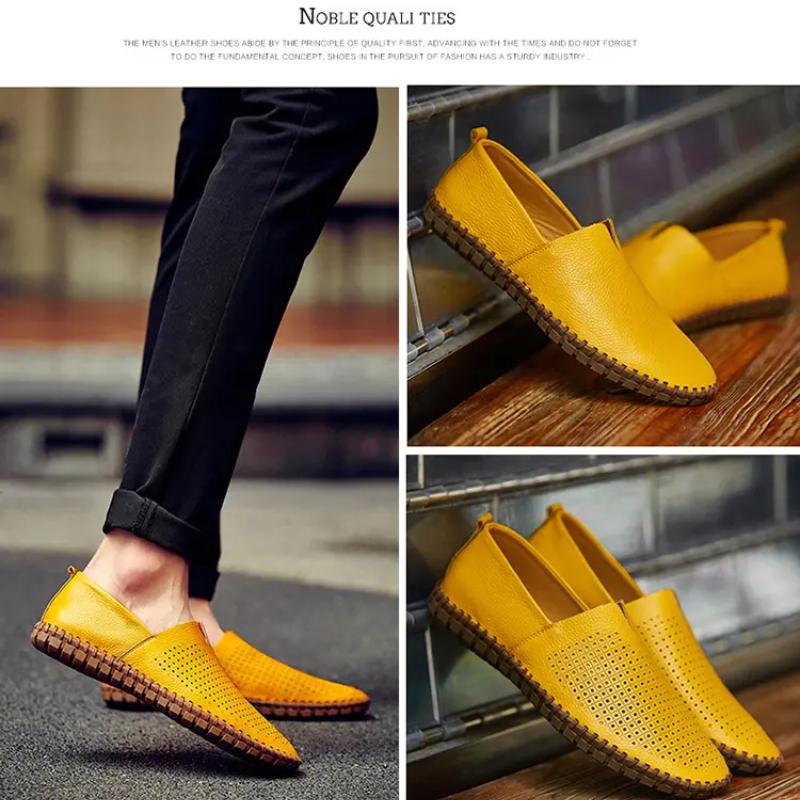 Men's Leather Casual Loafers Shoe Wedding Dress Shoes New Big Size Moccasins Shoes