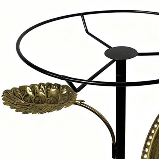 Metal Bird Bath for Outside 5 Pronged Base Birdbath with Stake Vintage Freestanding Feeder Bowl for Garden Patio Yard Lawn Decor