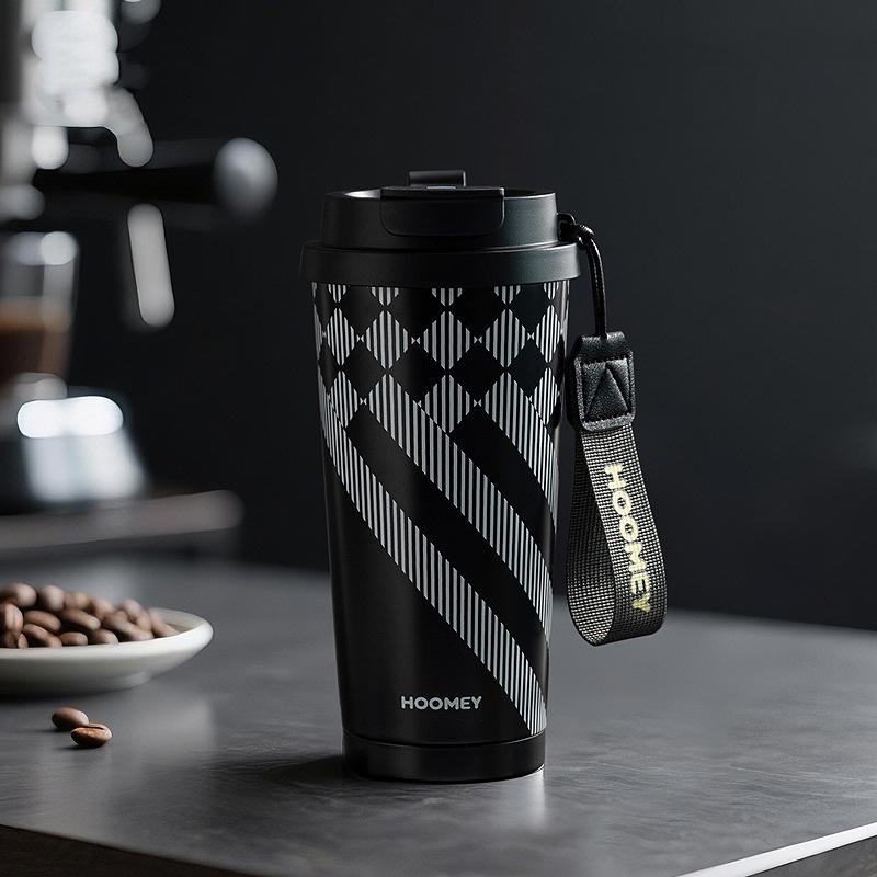 Insulated Coffee Mug with Ceramic Coating Travel Mug with Leak-proof Straw Lid Vacuum Double-wall Tumbler Thermal Cup Keep Cold