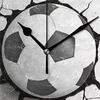 A44Z-12Inch Football Wall Crack Clock Round Wall Clock Mute Quartz Table Clock Bedroom Living Room Home Decoration Wall Watch