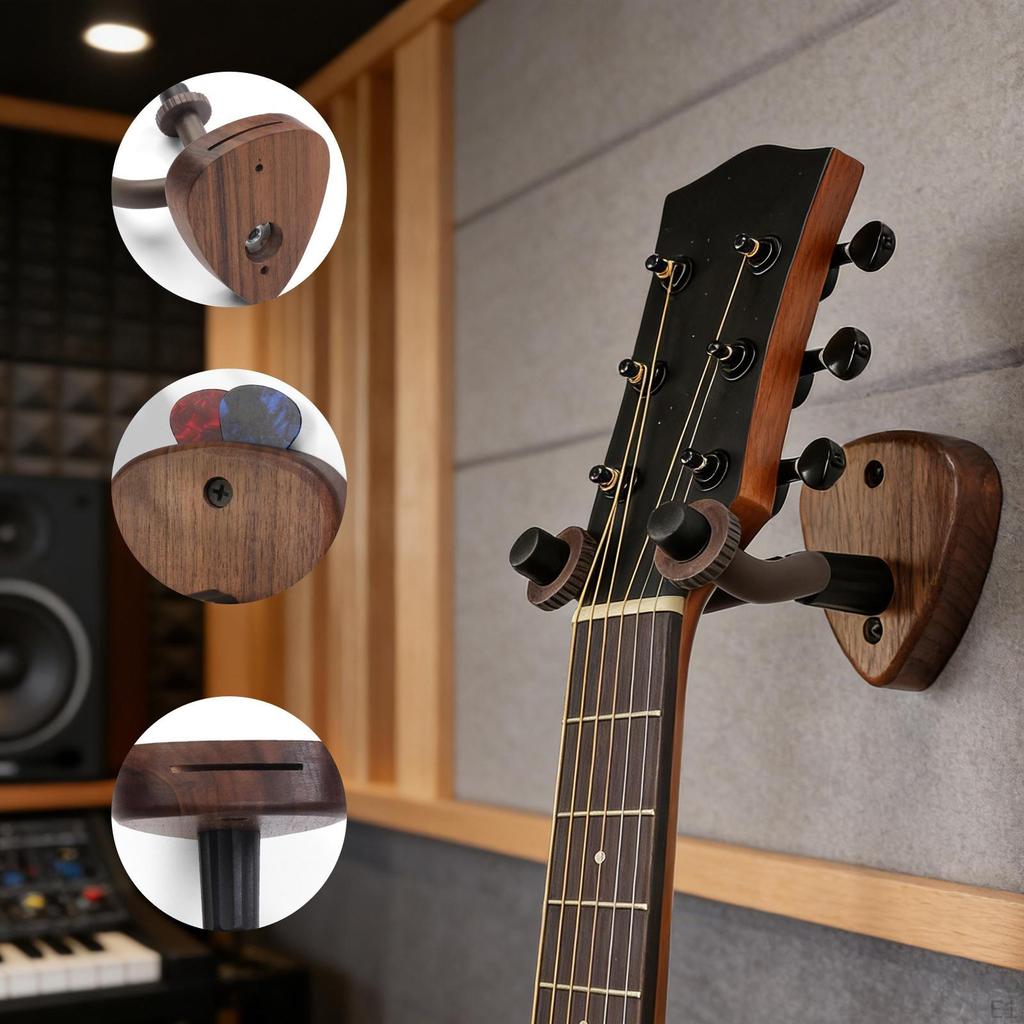 Wall Mount Guitar Hanger Hanging Bracket Wooden Hook Skateboard for Acoustic