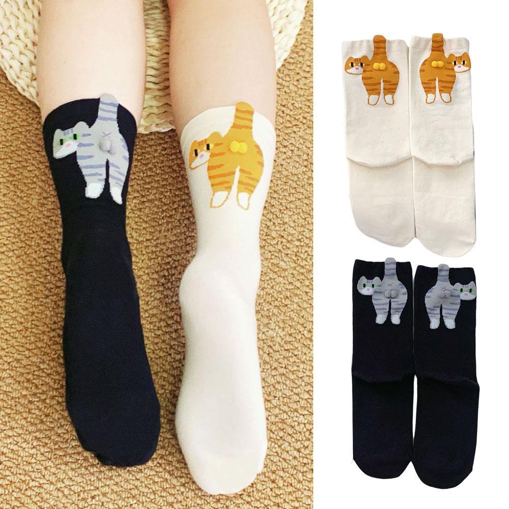 Ins Cat Egg Cotton Socks Couple Socks Cat Balls Kawaii Hand Knitting Socks Cartoon Ginger Cat Tabby Creative Gifts