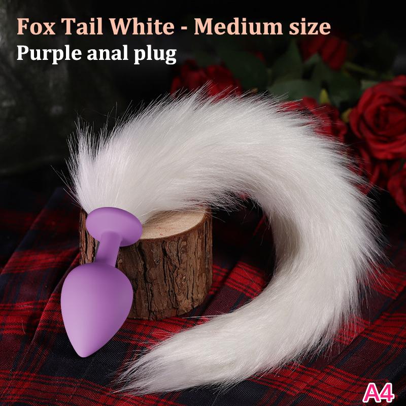 1Pc Sexy Fox Anal Plug Tail Silicone Butt Plug Dildos for Women Men Long Tail Cosplay Adult Sex Toy Game