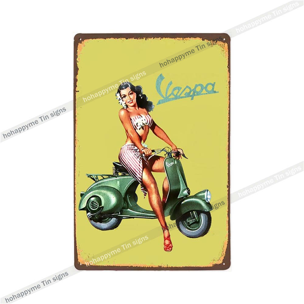 Lambretta Motor Vintage Metal Sign Plaque Decoration Motorcycle Garage Bar Wall Art Poster Plate Home Decor 20x30cm