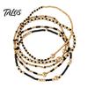 Lightweight Daily Wear Jewelry 5Pcs Beaded Bracelet Stack for Women Teenage Girls, Tiny Gift Ideas Best Friends Beads Bracelets, Elastic Stretch Boho