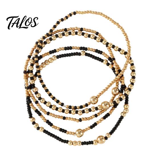 Lightweight Daily Wear Jewelry 5Pcs Beaded Bracelet Stack for Women Teenage Girls, Tiny Gift Ideas Best Friends Beads Bracelets, Elastic Stretch Boho