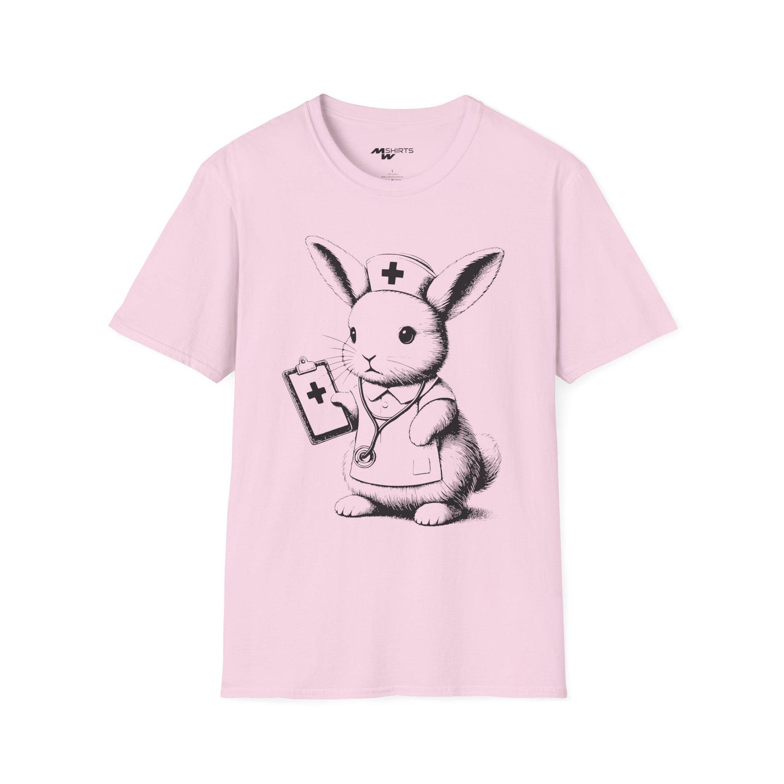 Engraved Nurse Bunny T-Shirt/ Unisex Softstyle T-Shirt XL