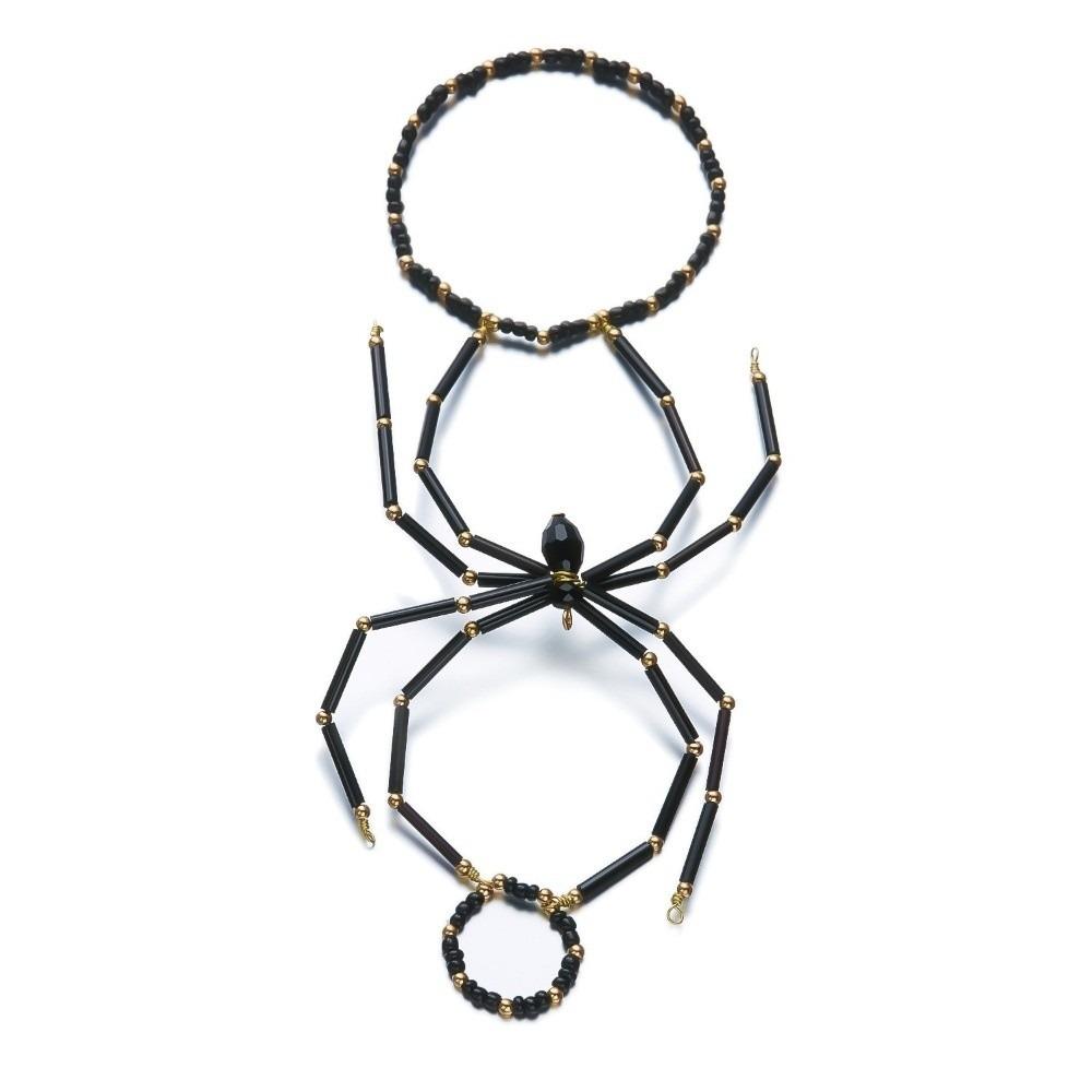 Dunkler Punk Halloween Armreif Elastische Halloween Handdekoration Lustige Spinne Stretch Armbänder Mädchen