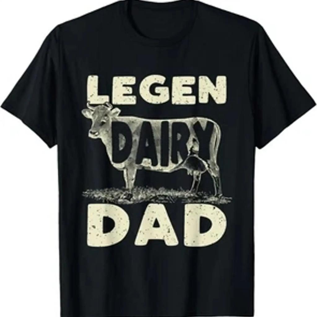 Legen Dairy Dad Cow Farmer Fathers Day T Shirt Vintage Unisex Top For Everyday Wear Casual Streetwear Designer Clothes