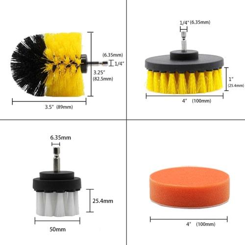 GOH DODD 23-Piece Electric Drill Brush Set with Polisher Buff and Scouring Pad for Kitchen, Bathroom, and Car Washing, Compatible with Hex Shank Elect
