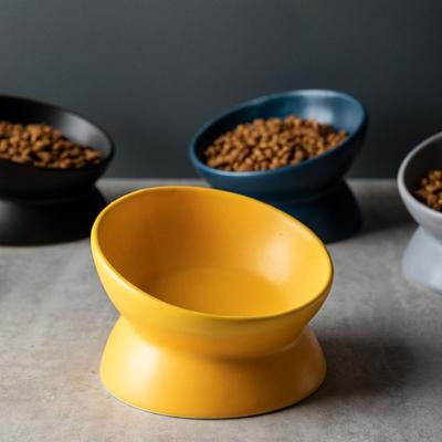 Cuenco Minimalista para Perro con Patas Altas Inclinadas Cerámica para Mascotas Comida Perro Gato Suministros para Mascotas