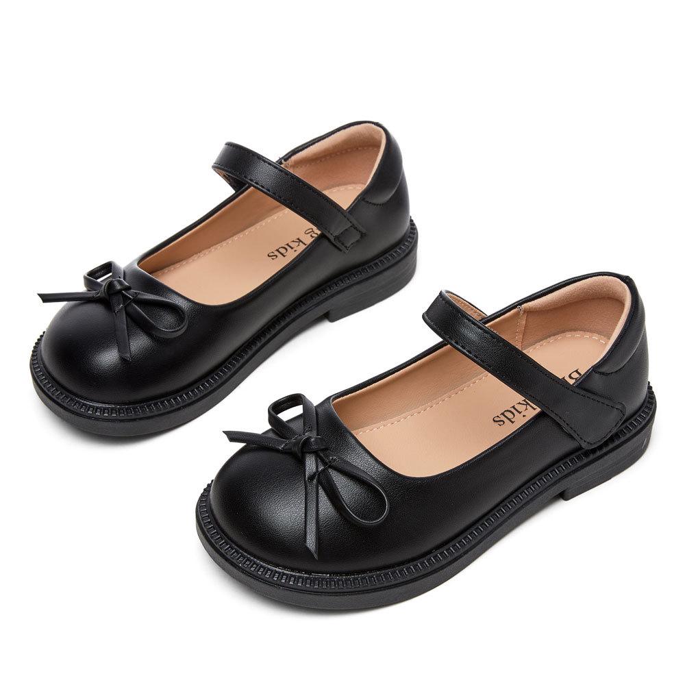 

В наличии черные кожаные школьные туфли с бантом для девочек для этикета и выступлений 28 (Insole 18cm)