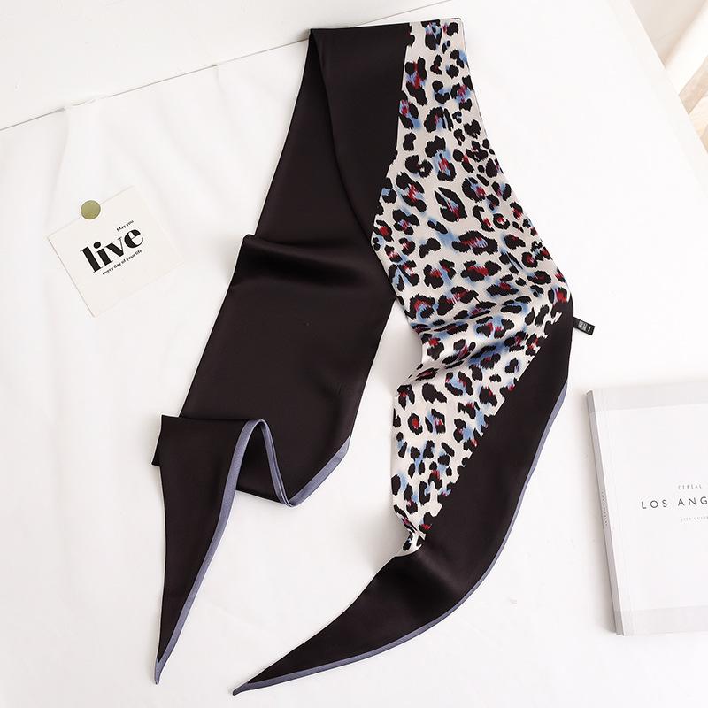 

Новая корейская версия тонкого узкого длинного шарфа от солнца в гусиную лапку для женщин, универсальный литературный маленький шейный платок из искусственного шелка 16*160cm