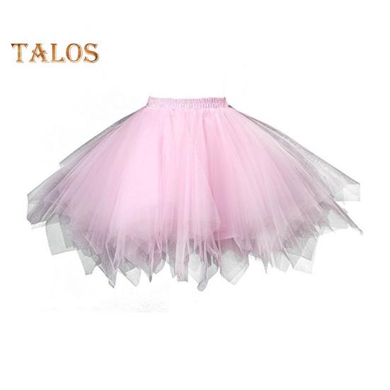 Fusta din tul pentru femei, anii 50, jupon cu tutu, talie elastică, jupon de balet, crinolină, costum de carnaval.