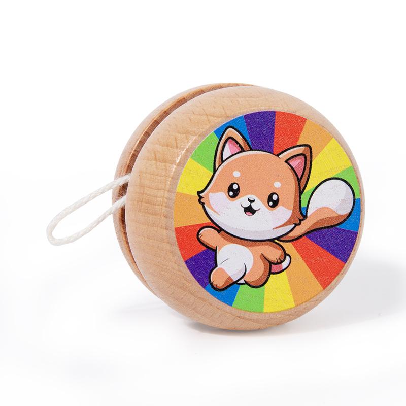 Multiple Children's Wooden Yo-yo Cartoon Animal Spinning Wooden Yoyo Ball Boys and Girls Educational Toy