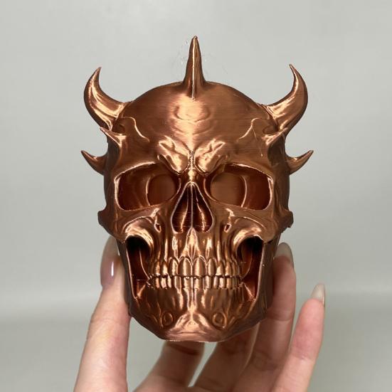 Trailer Dust Cover Horned Demon Skull Tow Cover Heavy-Duty 3D Printed One-Piece Molded Tow Bar Cap Matte Texture Trailer Accessory