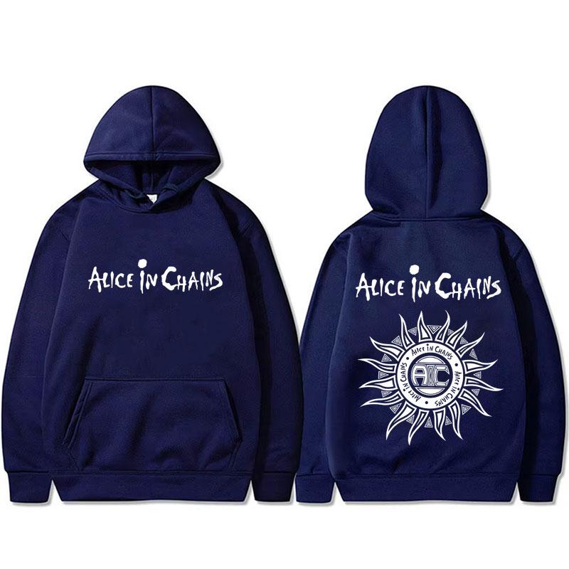 Rockband Alice in Chains Doppelseitiger Druck Hoodie Herren Damen Gothic Punk Streetwear Männermode Vintage Übergroßes Sweatshirt