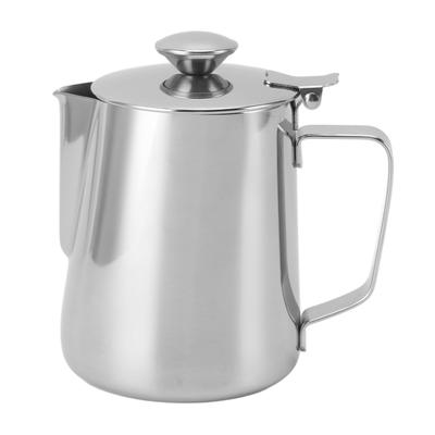 Milk Frothing Cup Thickened Stainless Steel Comfortable Handle Coffee Steaming Pitcher with Lid
