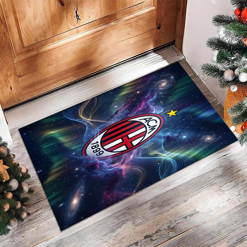 AC Milan Printed Flannel Area Rug Non Slip Soft Polyester Floor Carpet Indoor Decor Mat for Bedroom Living Room Sofa Game Room Home Decoration